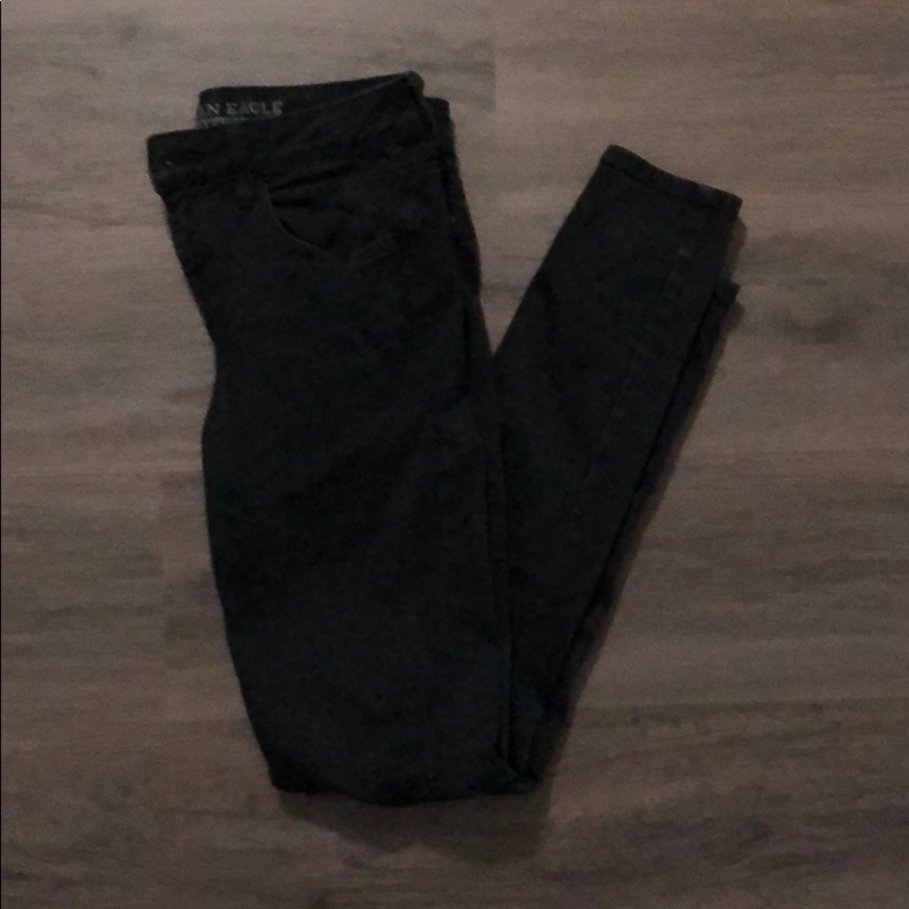 black american eagle high rise jeggings